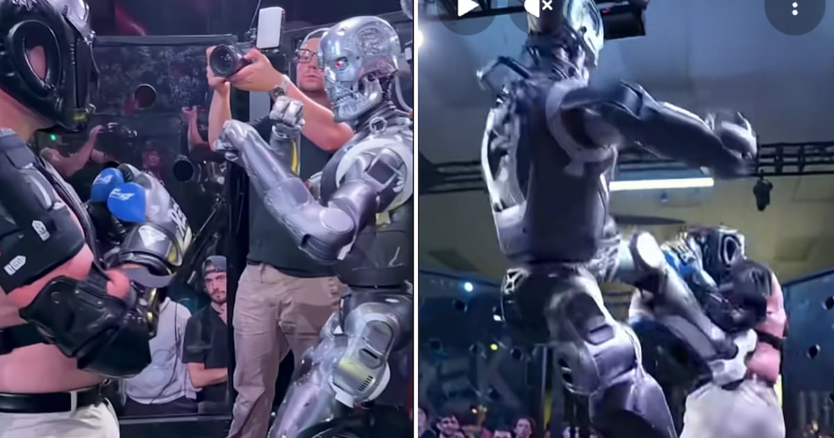 Sangre, acero y visores: la noche que un influencer se subió al ring con tres robots en San Francisco
